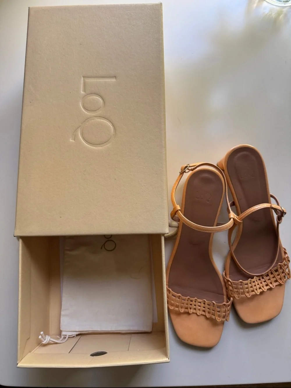 LOQ Luisa Heel Sandal in Cantaloupe Patent - Size 39 - Picture 6 of 7